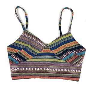 Vintage Style Multicolor Crop Top Size L